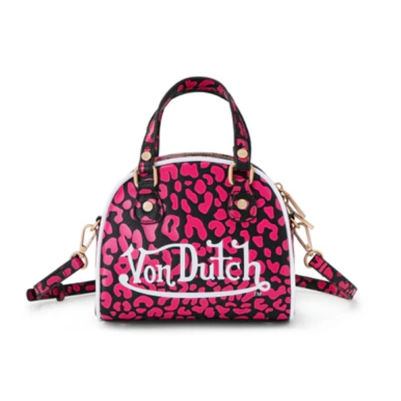 Von Dutch Handbags - Von Dutch Pink Leopard Print Women's Bag